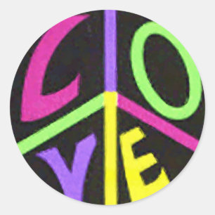 Sticker Rond Paix et amour