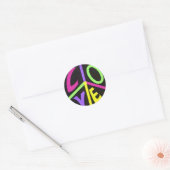 Sticker Rond Paix et amour (Enveloppe)