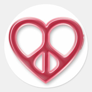 Sticker Rond Paix et amour