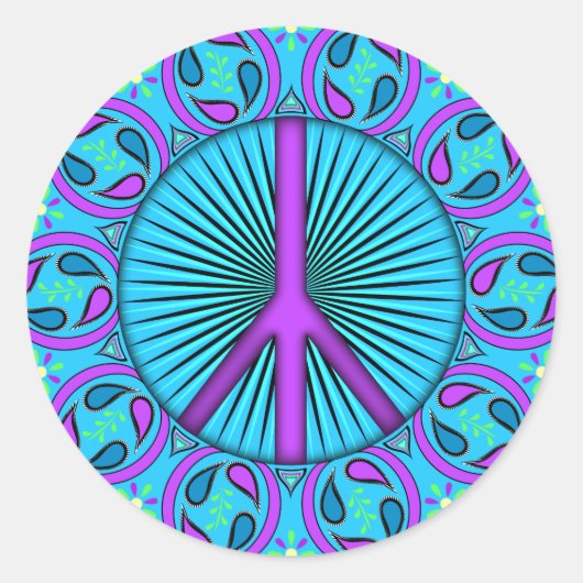 Sticker Rond Paix ~ Feuille (Devant)