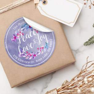 Sticker Rond Paix Joie Amour Noël Bonne année