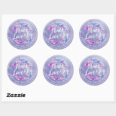 Sticker Rond Paix Joie Amour Noël Bonne année (Feuille)