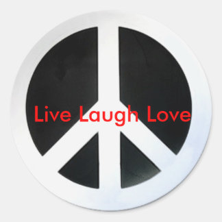 Sticker Rond paix, Live Laugh Love