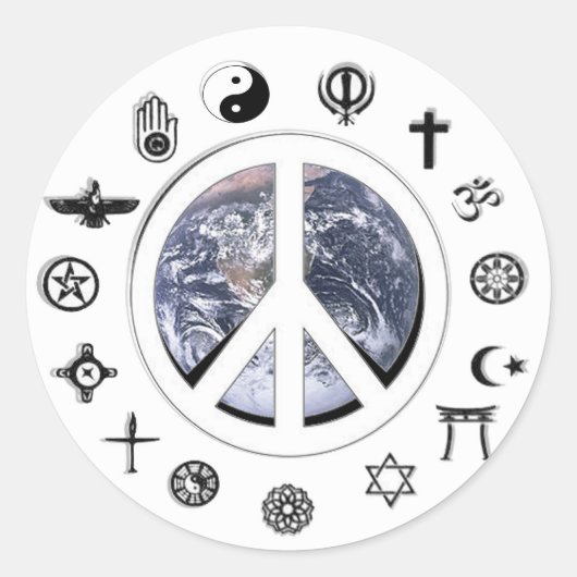 Sticker Rond Paix mondiale (Devant)