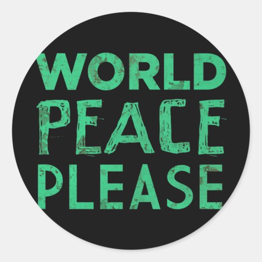 Sticker Rond Paix mondiale, s'il vous plaît (Devant)