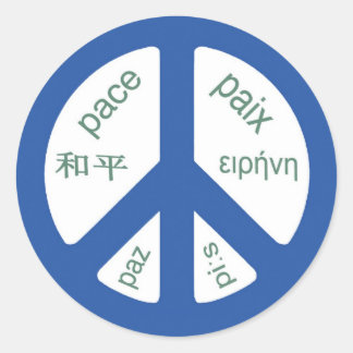 Sticker Rond Paix multilingue