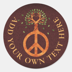 Sticker Rond Paix Pour Les Arbres - Coeur D'Énergie Fleurie 1