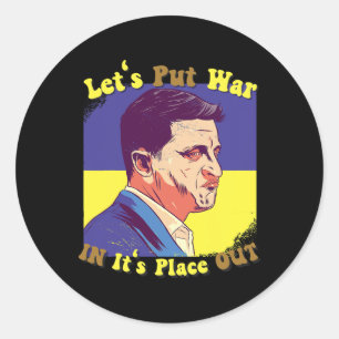 Sticker Rond Paix pour les Ukrainiens Mettons la guerre à sa pl