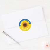 Sticker Rond Paix pour l'Ukraine Drapeau de tournesol Jaune & B (Enveloppe)