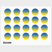 Sticker Rond Paix pour l'Ukraine Pavillon ukrainien (Feuille)