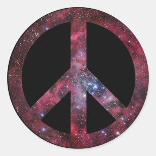 Sticker Rond Paix pour tout l'univers