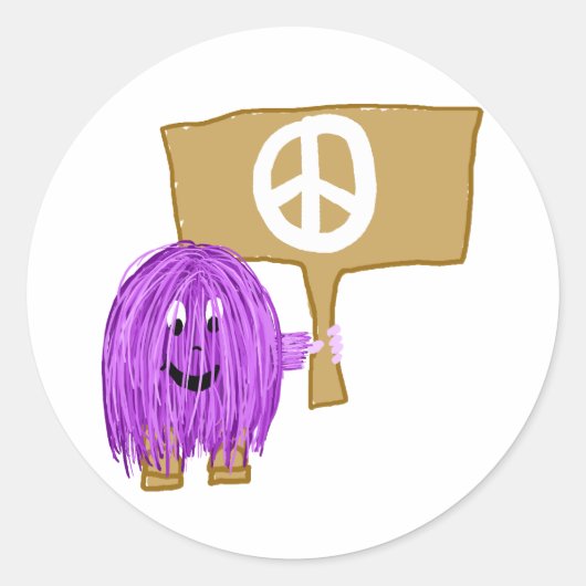 Sticker Rond paix pourpre (Devant)