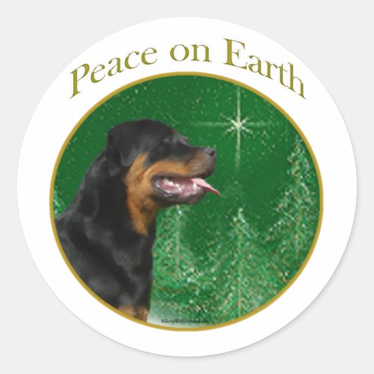 Sticker Rond Paix Rottweiler (Devant)