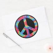 Sticker Rond PAIX SIGNE Tie Dye (Enveloppe)