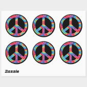 Sticker Rond PAIX SIGNE Tie Dye (Feuille)