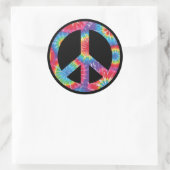 Sticker Rond PAIX SIGNE Tie Dye (Sac)