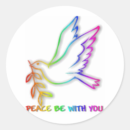Sticker Rond Paix Sois avec toi (Devant)