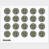 Sticker Rond Paix sur Terre (Feuille)