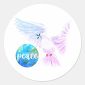 Sticker Rond Paix sur Terre (Devant)