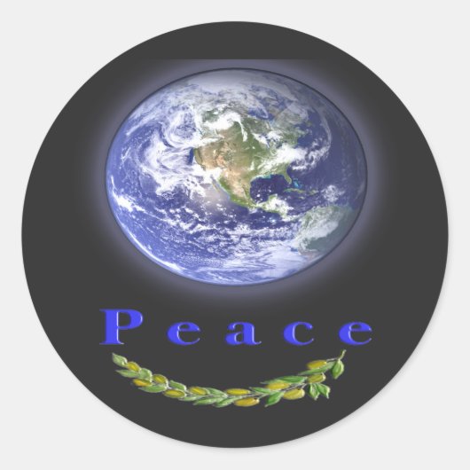 Sticker Rond Paix sur Terre (Devant)
