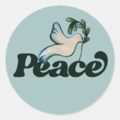 Sticker Rond Paix sur Terre Conception du monde pacifique (Devant)