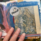 Sticker Rond Paix sur Terre Conception du monde pacifique