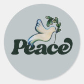 Sticker Rond Paix sur Terre Conception du monde pacifique (Devant)