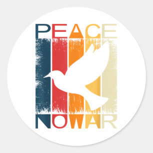 Sticker Rond Paix vintage Non Guerre Chemise Paix Graphique Le
