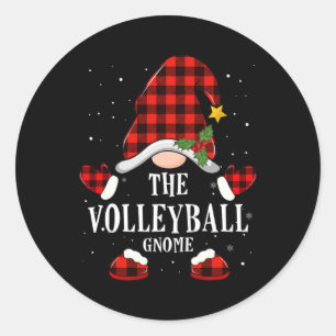 Sticker Rond Pajam Plaid Buffalo Gnome De Volley-ball