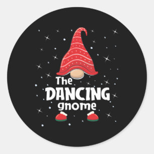 Sticker Rond Pajama de famille Gnome dansante
