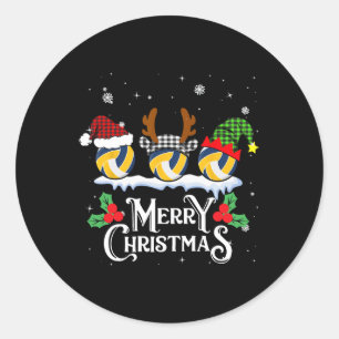 Sticker Rond Pajama de Noël de volleyball Buffalo pilé