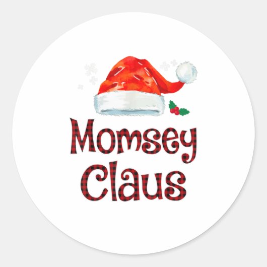 Sticker Rond Pajama de Noël Momsey Claus Tee (Devant)
