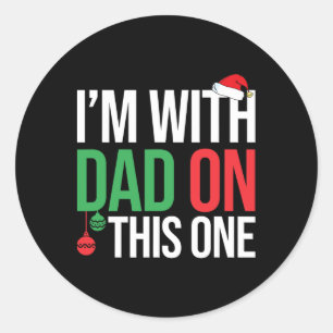 Sticker Rond Pajamas de Noël de famille qui correspondent Je su