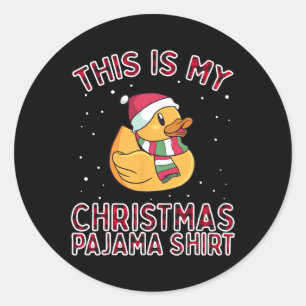 Sticker Rond Pajamas De Noël Pour Canard De Famille C'Est Mon A