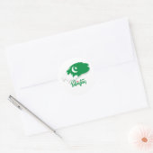 Sticker Rond Pakistan Drapeau avec Pakistan Heart (Enveloppe)