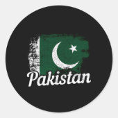 Sticker Rond Pakistan Drapeau pakistanais (Devant)