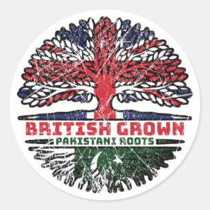 Sticker Rond Pakistan Pakistan Pakistan Royaume-Uni British Tre