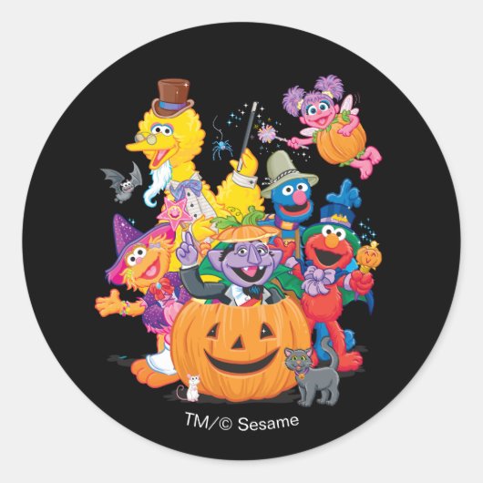 Sticker Rond Pal de rue Sésame | Bonne Halloween (Devant)