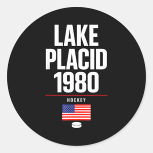 Sticker Rond Palais des sports de Lake Placid 1980 hockey vinta