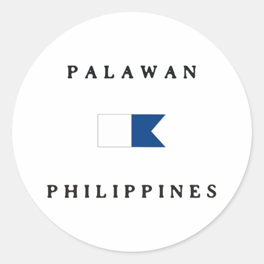 Sticker Rond Palawan Philippines Alpha Dive Drapeau (Devant)