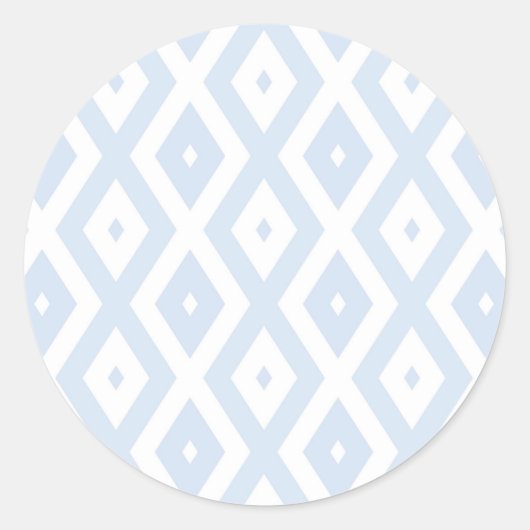 Sticker Rond Pale blue and white diamond pattern (Devant)