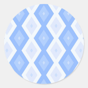 Sticker Rond Pale blue diamond pattern
