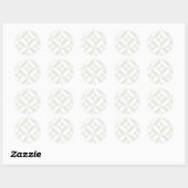 Sticker Rond Pale Gray Geometric Deco Cube Pattern (Feuille)