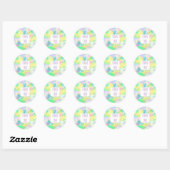 Sticker Rond Pale Pastel Merci d'art Abstrait (Feuille)