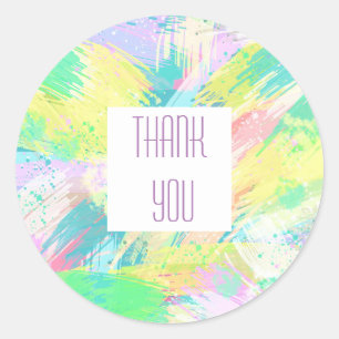 Sticker Rond Pale Pastel Merci d'art Abstrait