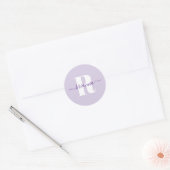 Sticker Rond Pale Purple Nom de script Bold Monogramme (Enveloppe)