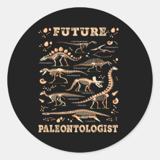 Sticker Rond Paléontologiste des futurs dinosaures Paléontologi