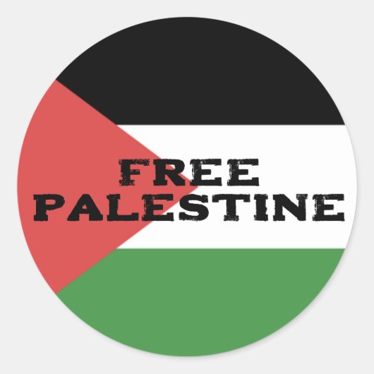 STICKER ROND PALESTINE GRATUITE DRAPEAU ROUGE NOIR VERT BLANC (Devant)