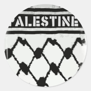 Sticker Rond Palestine Keffiyah