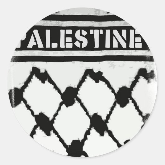 Sticker Rond Palestine Keffiyah (Devant)